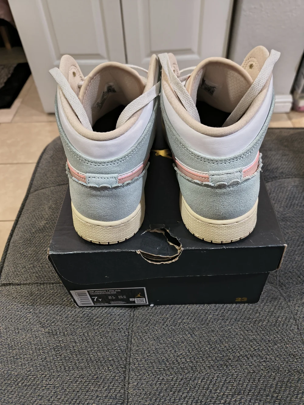 Nike Women's Air Jordan 1 Mid Pastel Pink & Mint Sneakers